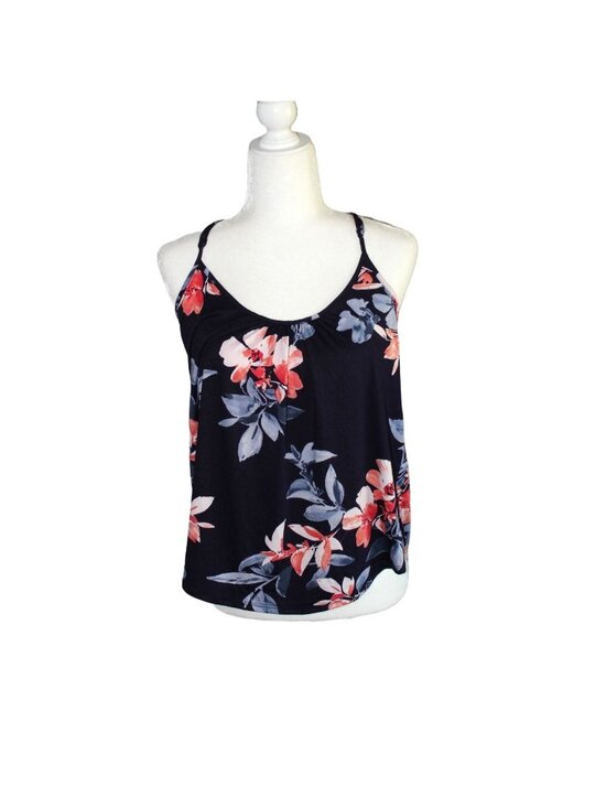 Linea Donatella Tops - Linea Donatella Light Weight Floral Tank Top-Blue-Size Small-NWT